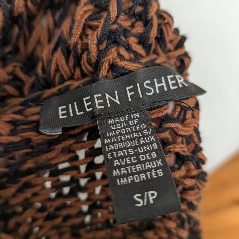 Eileen Fisher Brown Cowl Neck Sweater Size Small - Picture 6 of 7